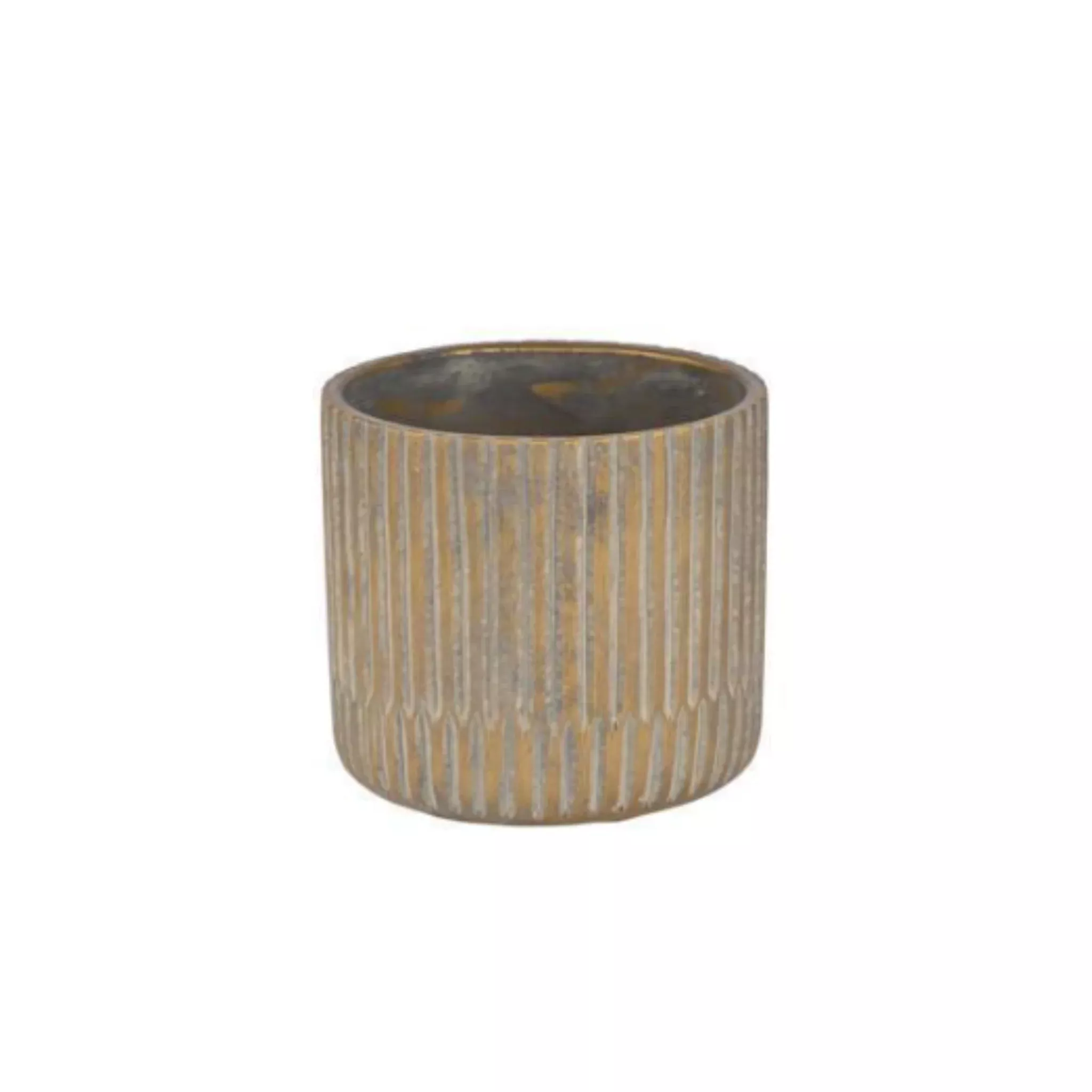 Ribbed Natural Cement Planter