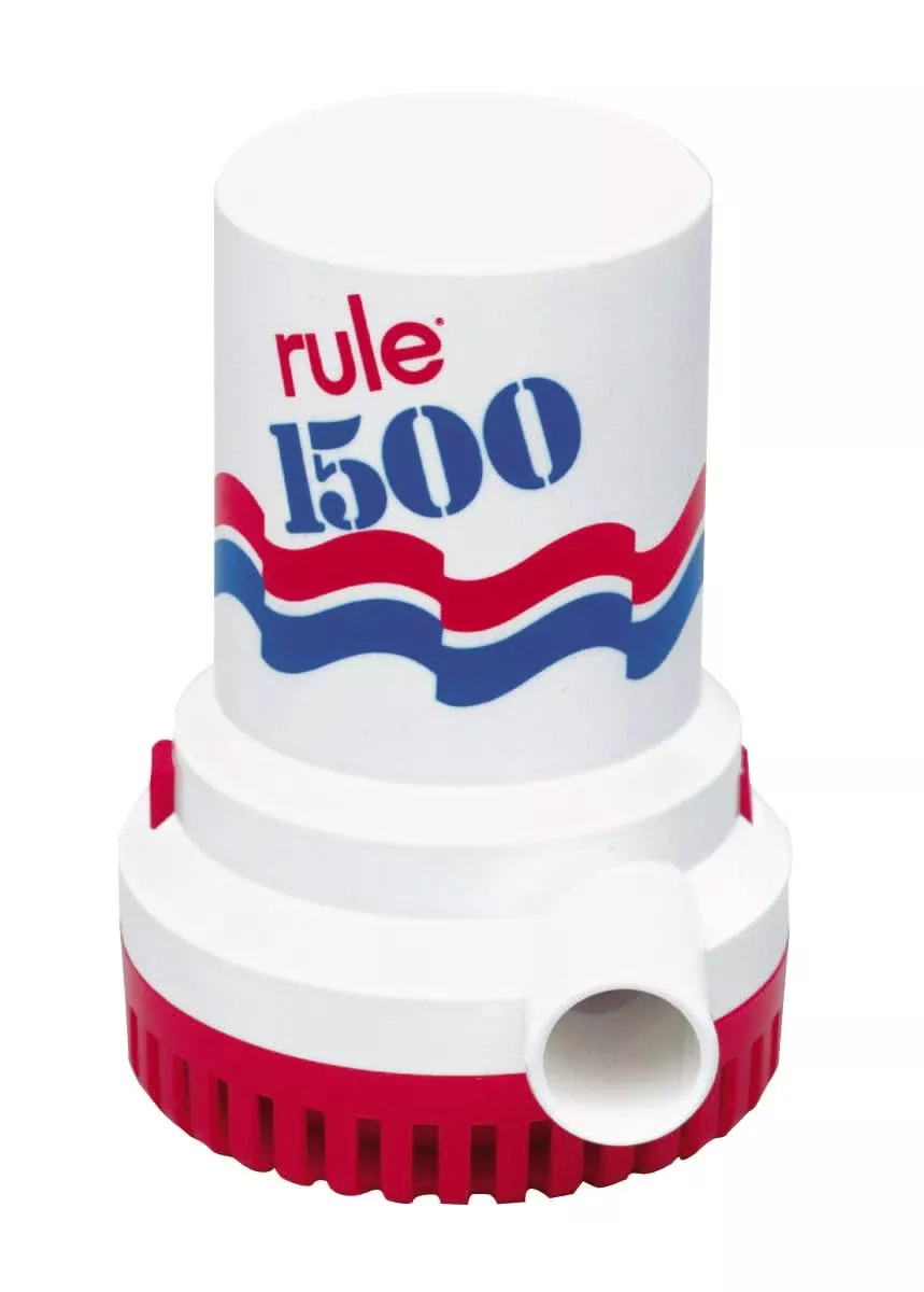 Rule 02 Marine Bilge Pump, 1500 GPH, Non-Automatic, 12 Volt