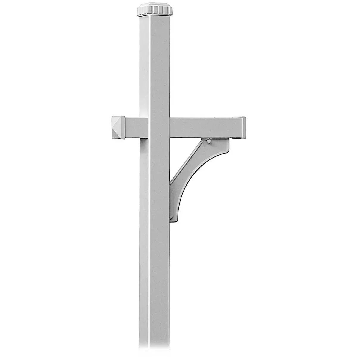 Salsbury Industries, Silver 4370SLV Deluxe Post 1 Sided In-Ground Mounted for Roadside Mailbox