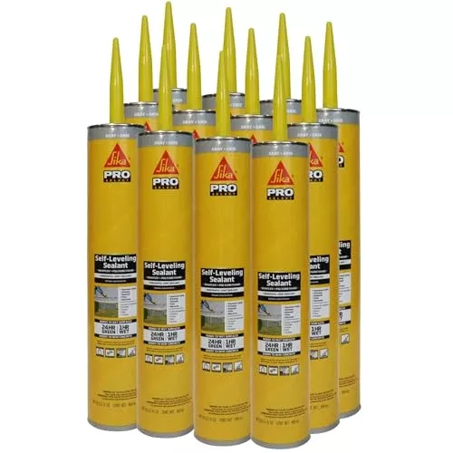 Sikaflex Self Leveling Sealant, Gray, Polyurethane with an Accelerated Curing Capacity for Sealing Horizontal Expansion Joints in Concrete, 29 fl. oz Cartridge, 12 Pack
