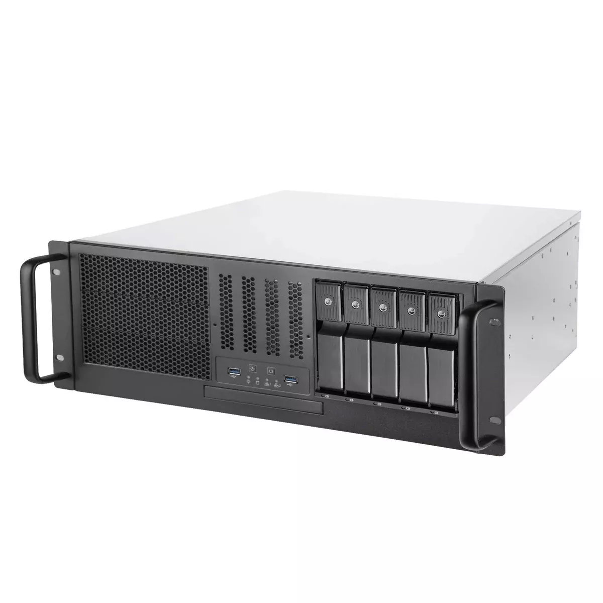SilverStone Technology RM41-H08 4U Rackmount Server Case with 5 x 3.5 Hot-Swappable Bay and 3 x 5.25 Bays with USB 3.1 Gen 1 RM41-H08-x