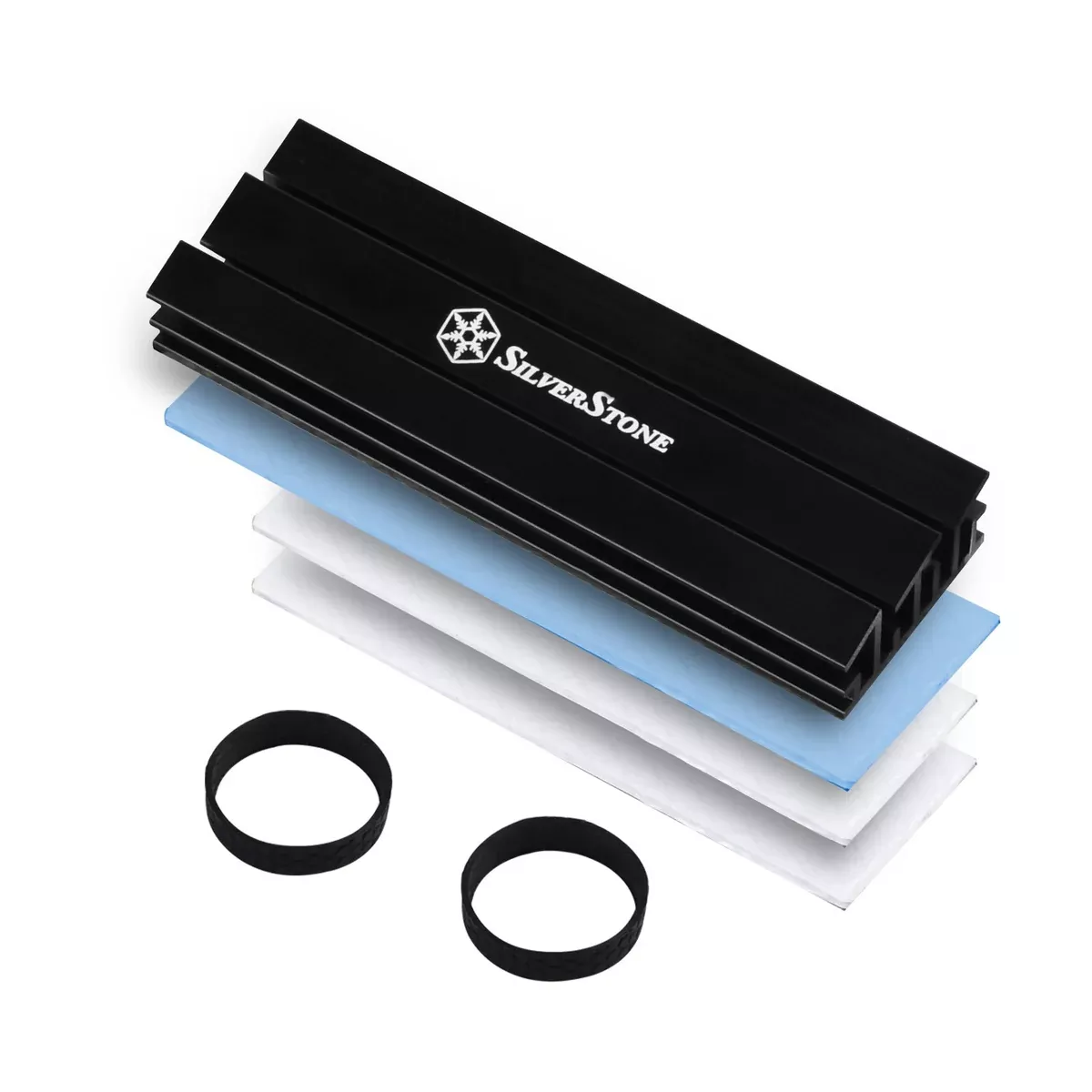 SilverStone Technology SST-TP02-M2-USA Aluminum Alloy Heatsink with Multiple Thermal Pads for PCIe NVMe M.2 or SATA M.2 Tp02-M2 Cooling