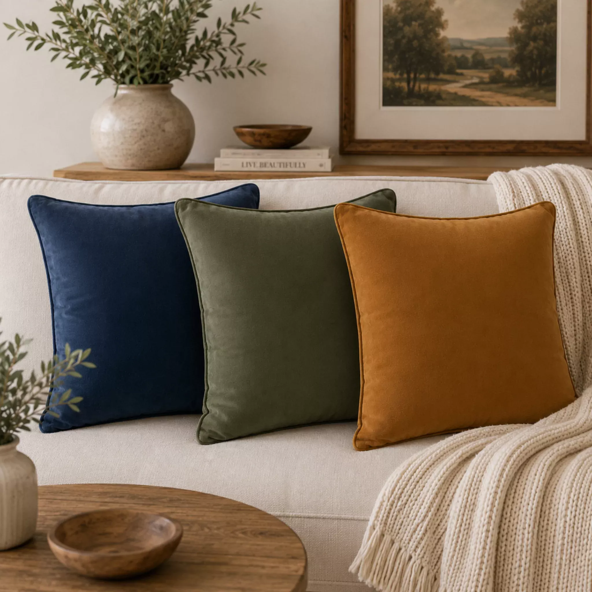 Simplistic Velvet Square Pillow