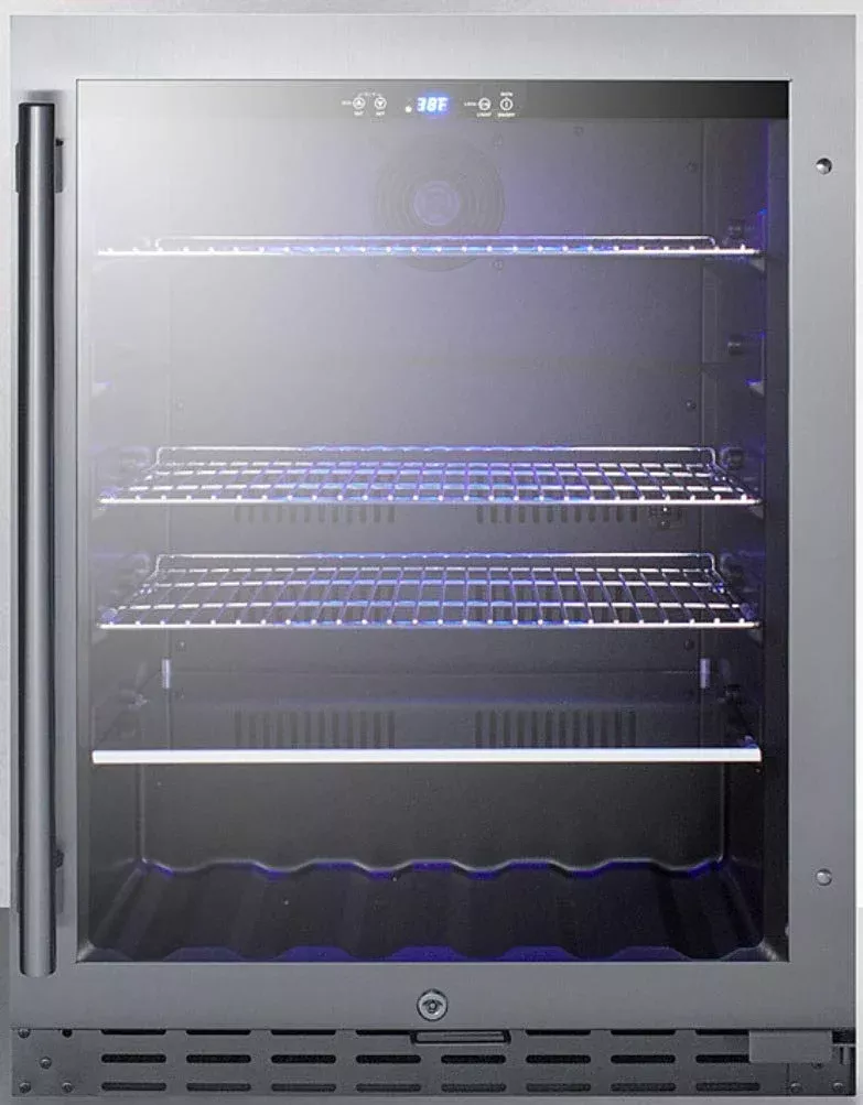 Summit 24” Beverage Center, 4.2 cu.ft. Capacity, ADA Compliant, Refrigerator, Stainless Steel & Glass- ALBV2466CSS