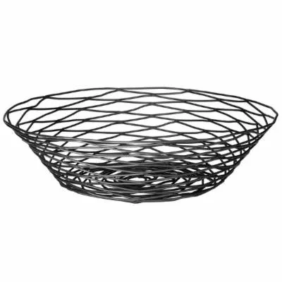 Tablecraft Wire Basket Round Black 10 X 15