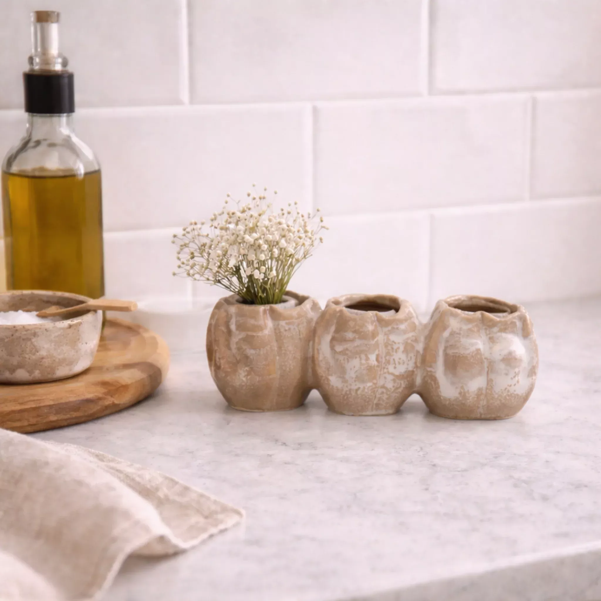 Tan Reactive Glaze Pod Vase
