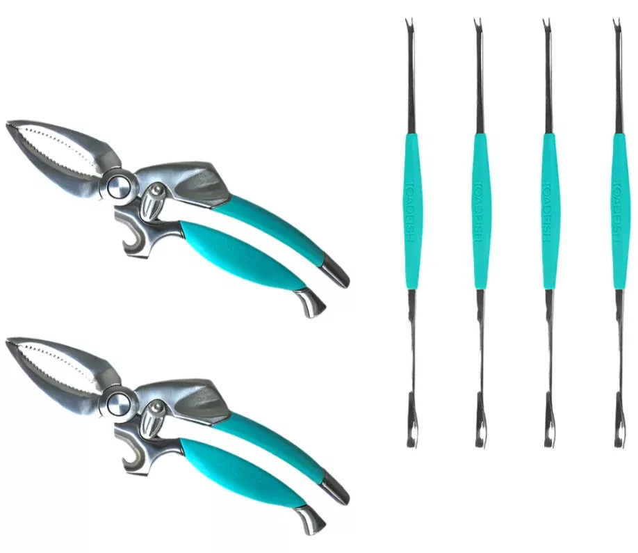 Toadfish Crab Claw Cutters & Seafood Forks Set - 6 pc.