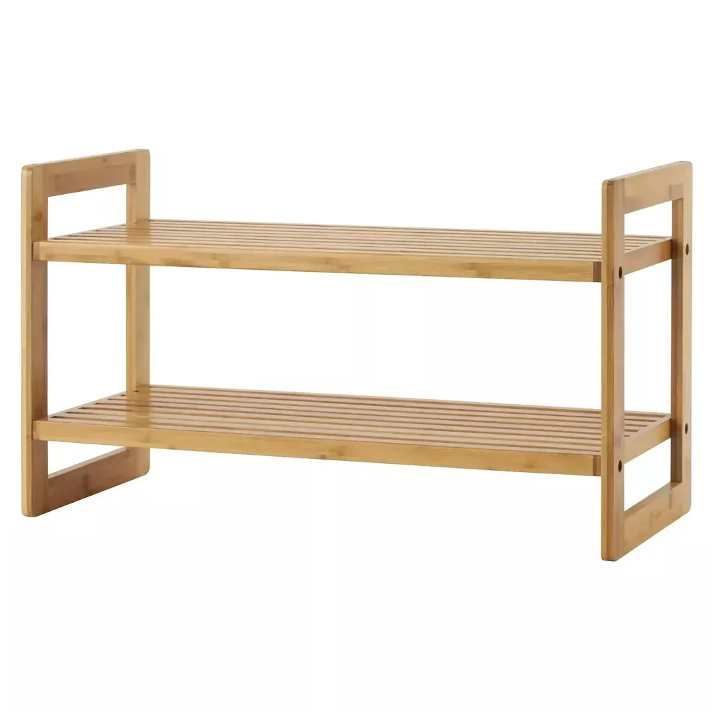 TRINITY Bamboo 2-tier Shoe Rack, 2-pack