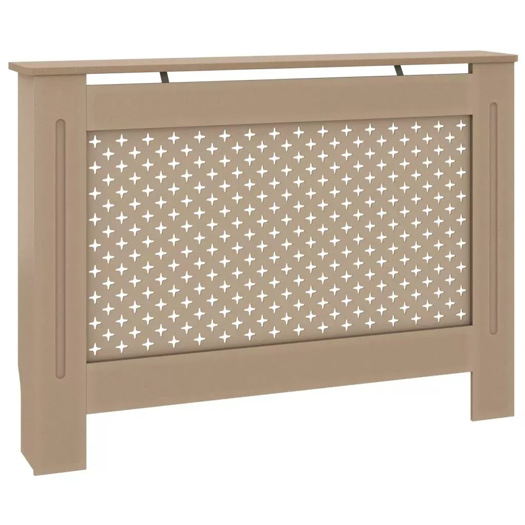 vidaXL Durable Radiator Cover in Brown | Modern Slatted Design with Shelf Space | Easy to Assemble | Made from MDF | Dimensions: 44.1"x7.5"x32.1"