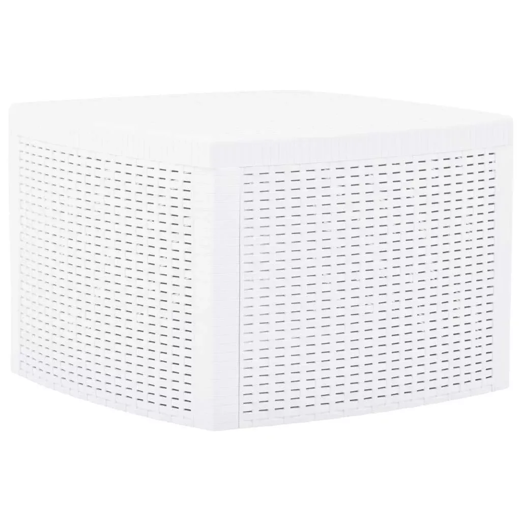vidaXL Outdoor Table White Polypropylene Medium Outdoor Table Square