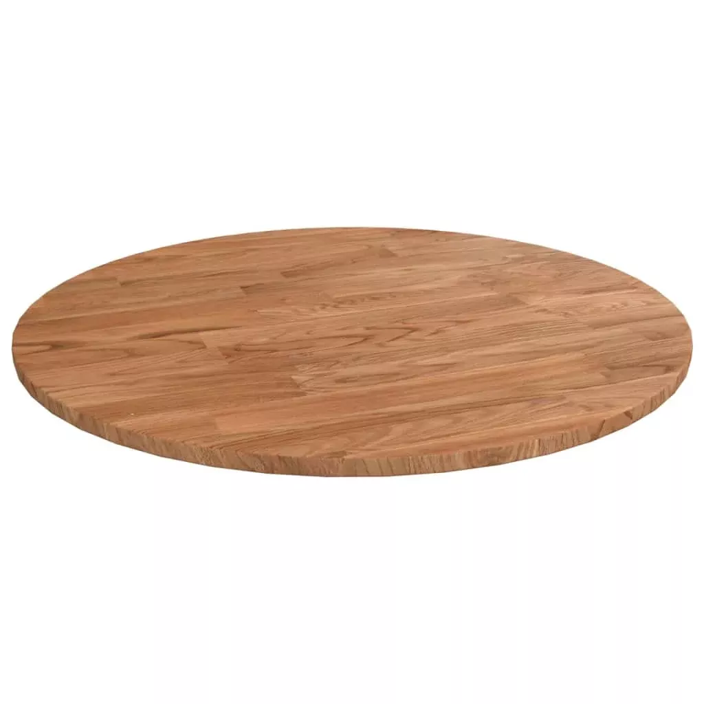 vidaXL Round Table Top, Dining Table Top, Replacement Table Top for Restaurant Cafe Hotel, Coffee Table Top, Light Brown Treated Solid Wood Oak