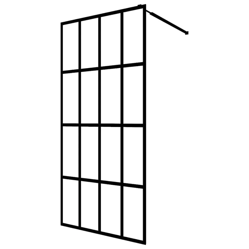 vidaXL Walk-In Shower Screen - Modern Industrial Aesthetics - Adjustable and Easy to Clean - Clear Tempered Glass - Supported by Durable Aluminum Frame - Size: 35.4"x76.8"