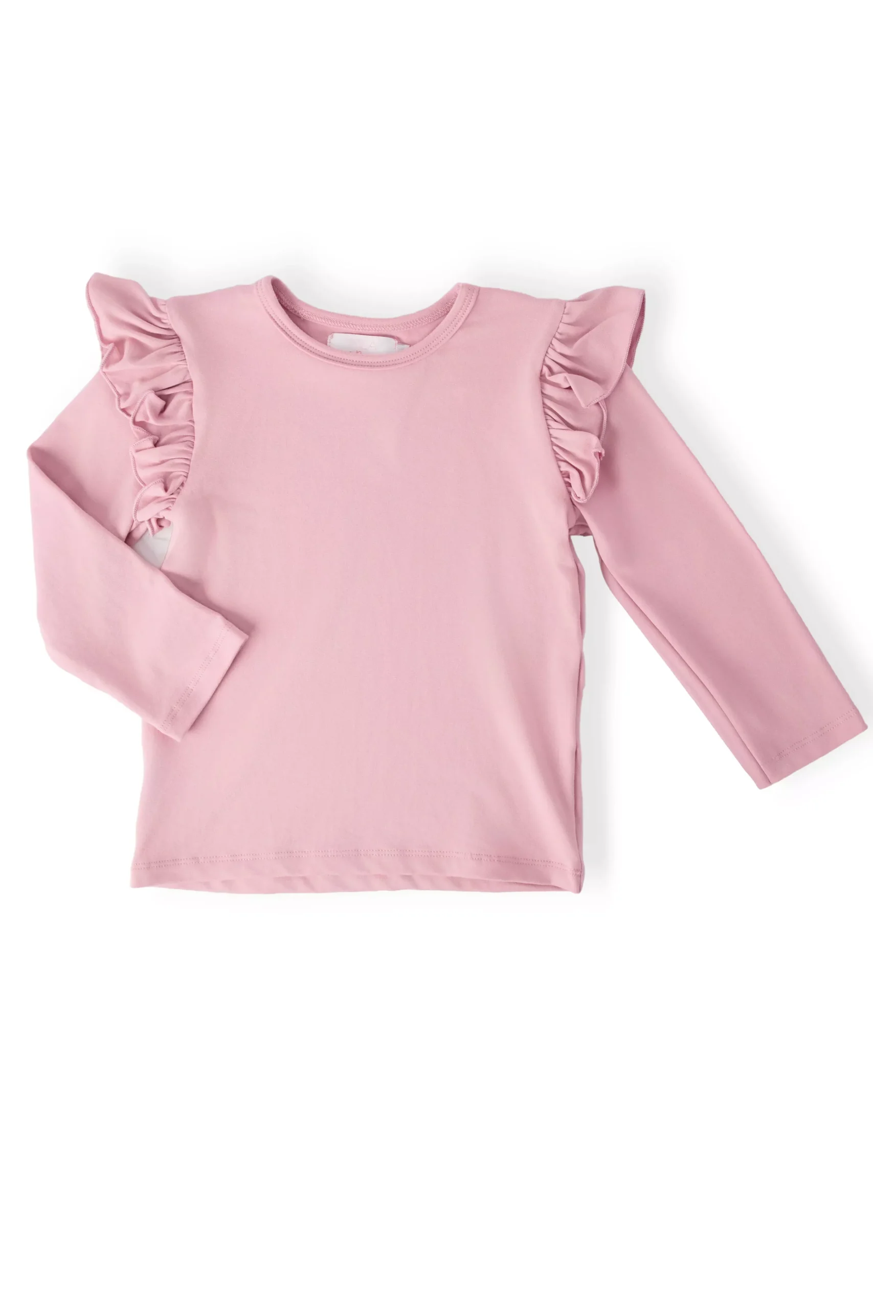 Vintage Pink L /S Ruffle Tee