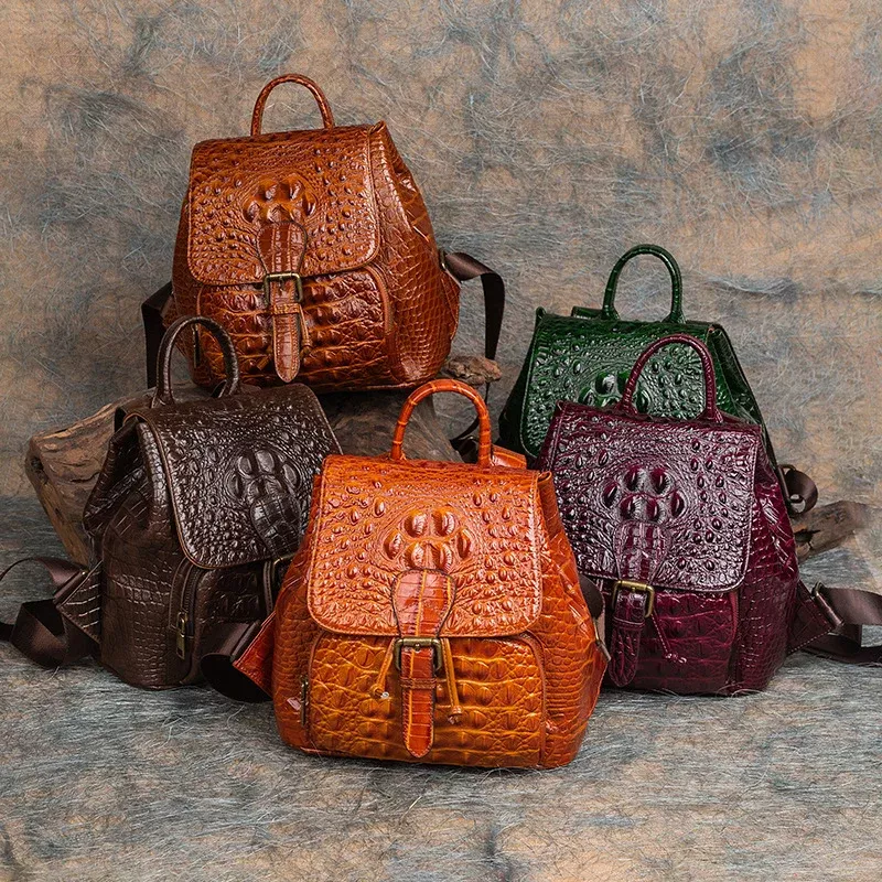Vintage Textured Handcrafted Leather Rucksack