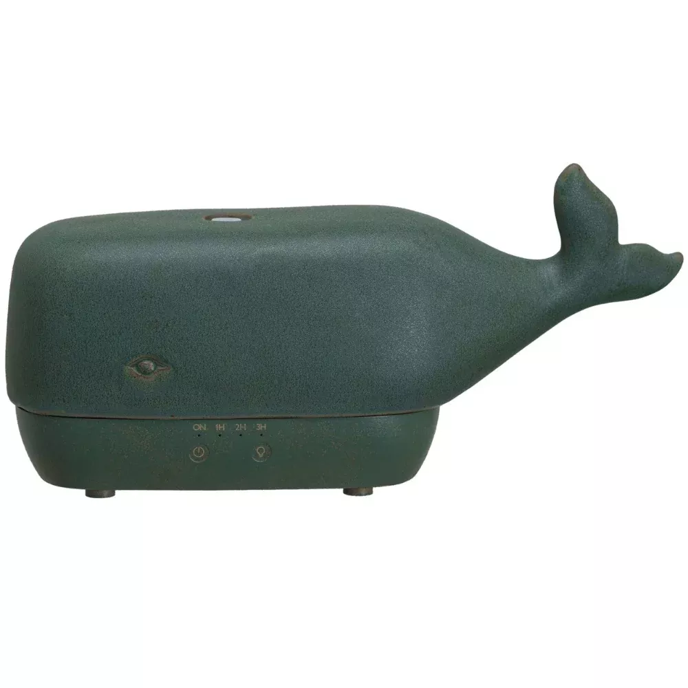 Viridian Whale Stoneware Essential Oil Heater & Diffuser - 10.5"