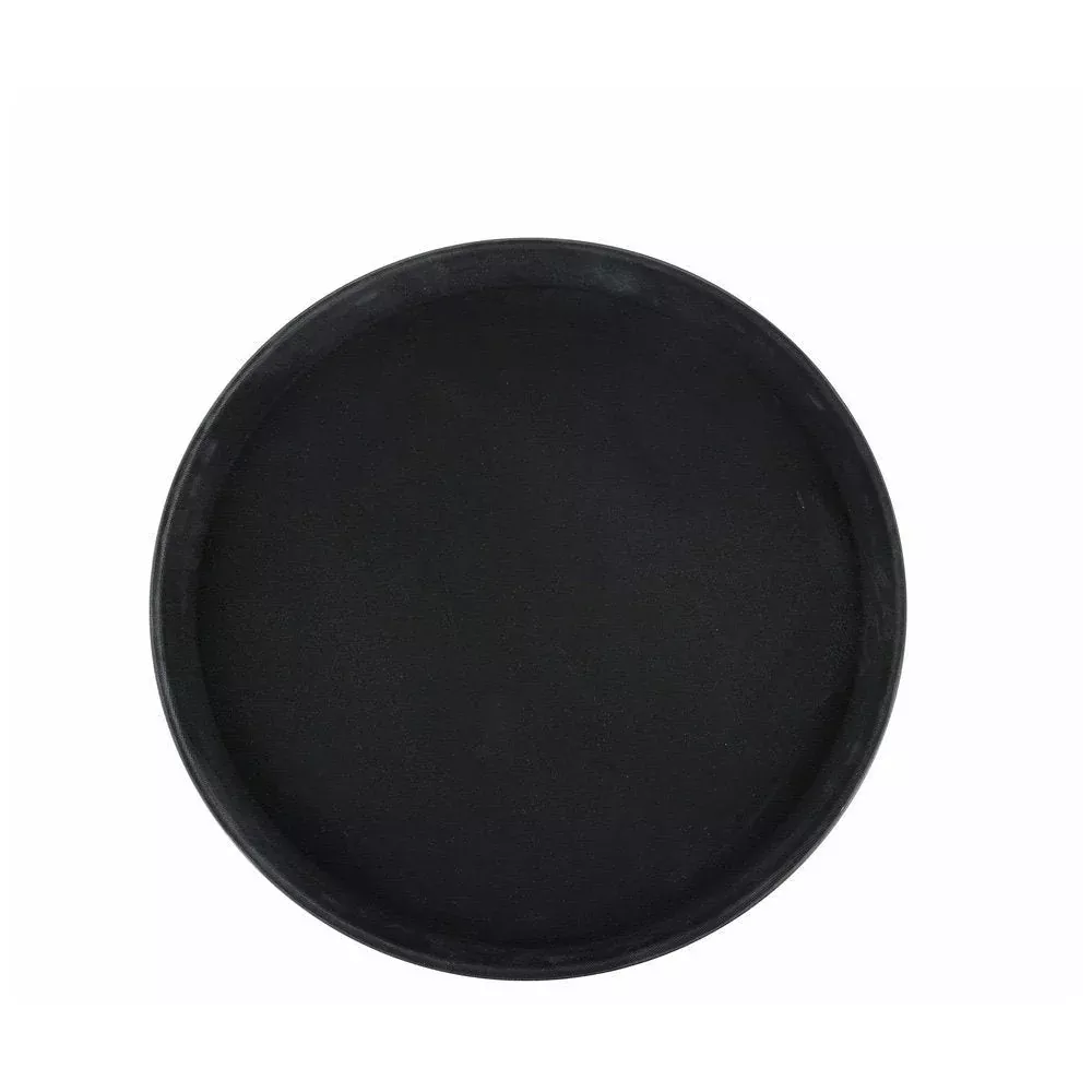 Winco Easy Hold Tray Round Black 16 Inch