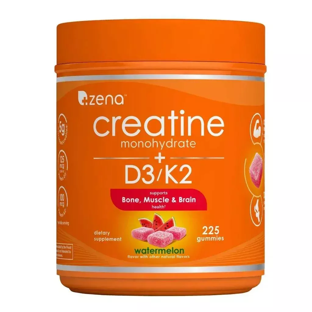 Zena Creatine Monohydrate + D3/K2 Gummies, 225-count